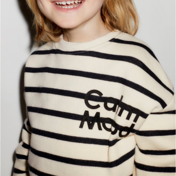 Zara Toddler Text Striped Sweatshirt - Picture 1 of 5